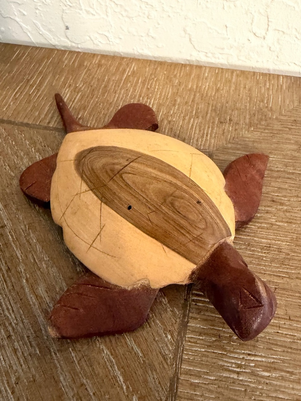 Handcrafted Brown & Cream Turtle Décor - Reptile Accent